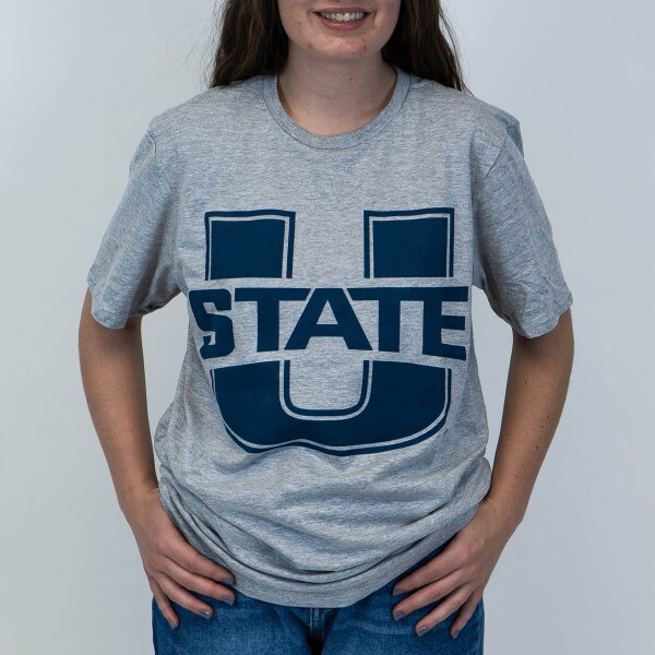 gray t-shirt with u-state